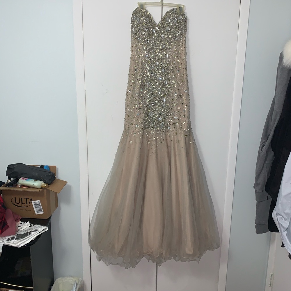 Nude crystal Dress
